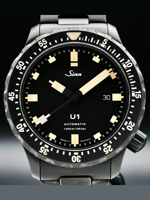 Sinn Diving Watch U1 S E on Black Bracelet 1010.023