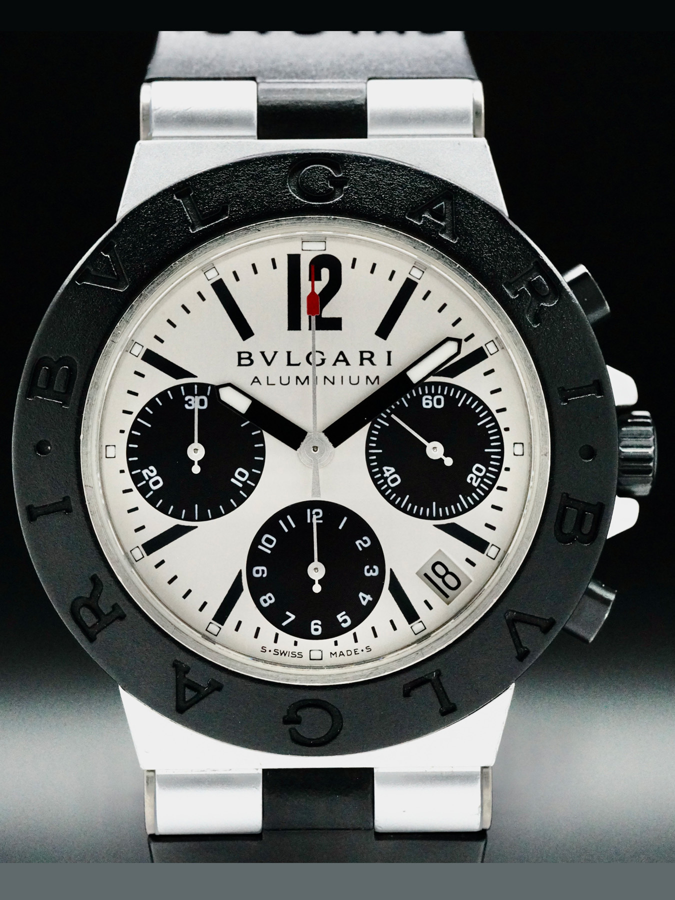 訳あり　ブルガリ BVLGARI ALUMINUM AL38TA Used Bvlgari Aluminium AL 38 TA Aluminum White dial 38mm |