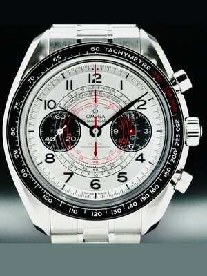 Omega 329.32.43.51.02.001 Speedmaster Chronoscope 43mm Silver & Black Dial on Strap