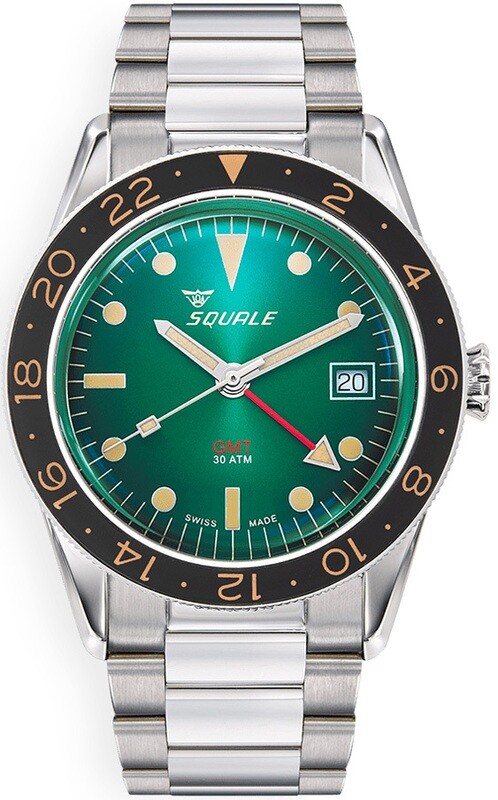 Squale Sub 39 GMT Green Edition on Bracelet