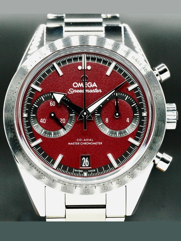 Omega 332.10.41.51.11.001 Speedmaster 57 Coaxial Chronometer Chronograph Red Dial 40.5mm on Bracelet