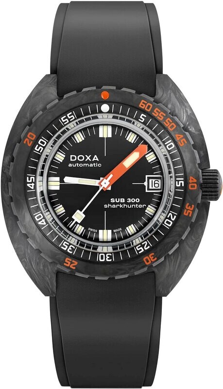 DOXA Sub 300 Carbon Sharkhunter 822.70.101.20 on Strap