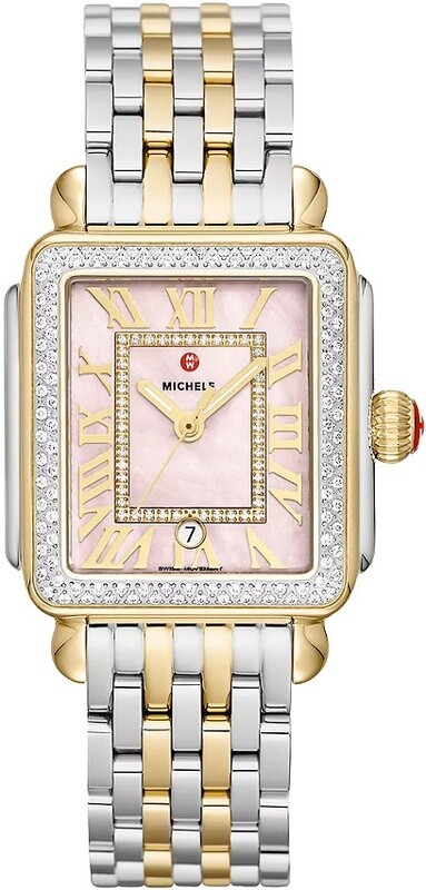 Michele Deco Madison Two-Tone 18K Gold-Plated Diamond Watch MWW06T000266
