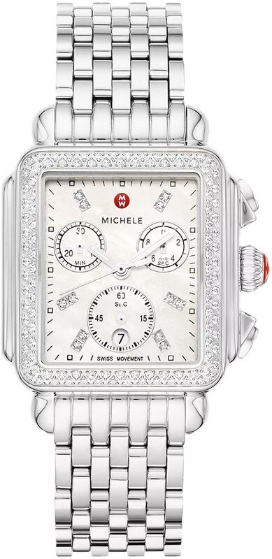 Michele Deco Stainless Diamond Watch MWW06A000775
