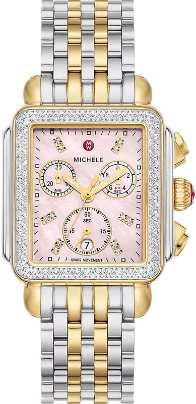 Michele Deco Two-Tone 18K Gold-Plated Diamond Watch MWW06A000796