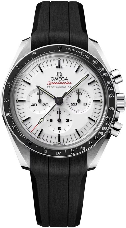 Omega Speedmaster Moonwatch Professional White Dial on Rubber Strap