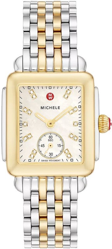 Michele Deco Mid Two-Tone Diamond Dial Watch MWW06V000042