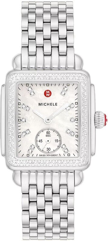 Michele Deco Mid Diamond Stainless Steel Watch MWW06V000122