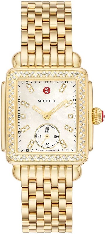 Michele Deco Mid 18K Gold-Plated Diamond Watch MWW06V000124