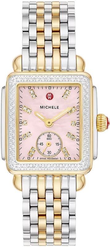 Michele Deco Mid Two-Tone 18K Gold-Plated Diamond Watch MWW06V000129