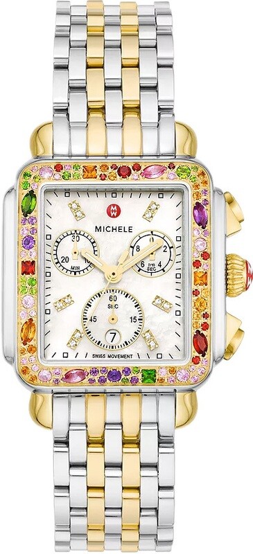 Michele Deco Soirée Two-Tone 18K Gold-Plated Diamond Watch MWW06A000801