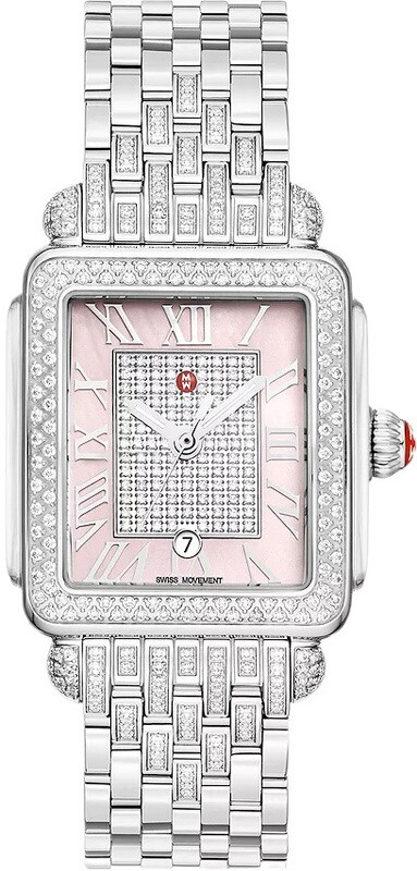 Michele Limited Edition Deco Madison Mid Diamond Stainless Steel Watch MWW06G000040