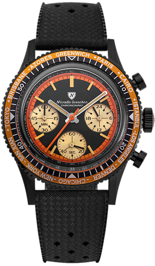 Nivada Grenchen 87041Q01 Chronoking Mecaquartz Black - Exquisite