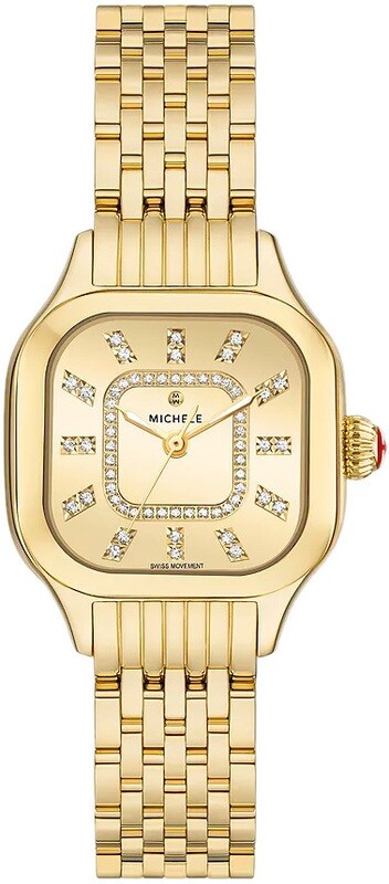 Michele Meggie 18K Gold-Plated Diamond Dial Watch MWW33B000013