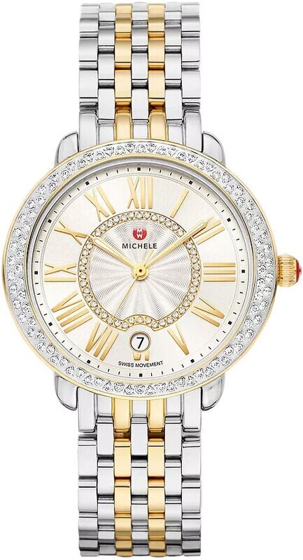 Michele Serein Mid Two-Tone 18K Gold Diamond Watch MWW21B000138