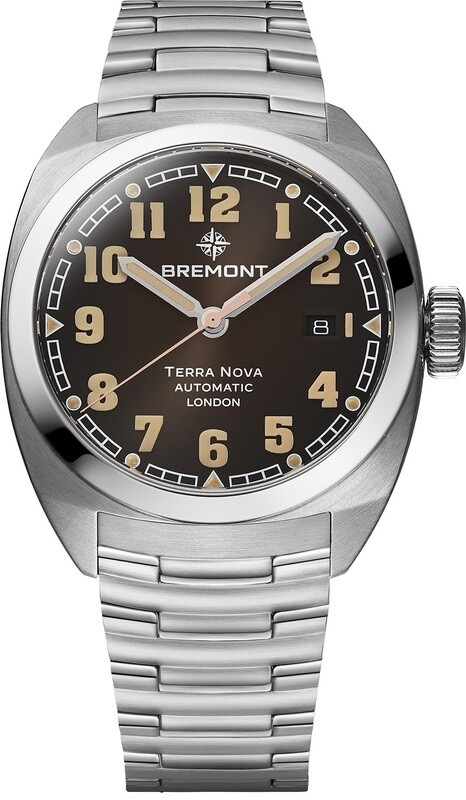 Bremont TN40-DT-SS-BK-B Terra Nova 40.5 Date Black Dial on Bracelet
