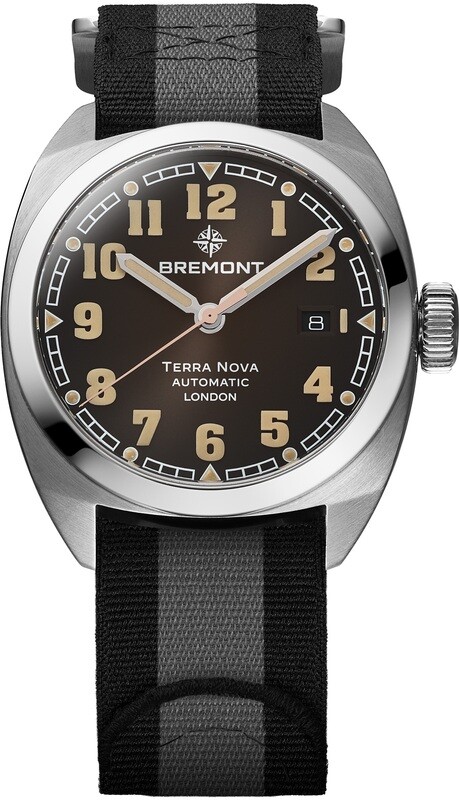 Bremont TN40-DT-SS-BK-N-S Terra Nova 40.5 Date Black Dial on Bracelet