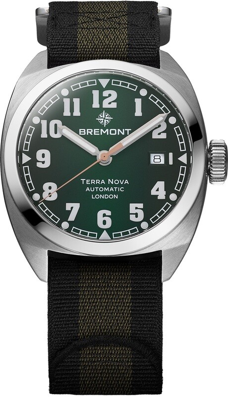 Bremont TN40-DT-SS-GN-N-S Terra Nova 40.5 Date Green Dial on Bracelet