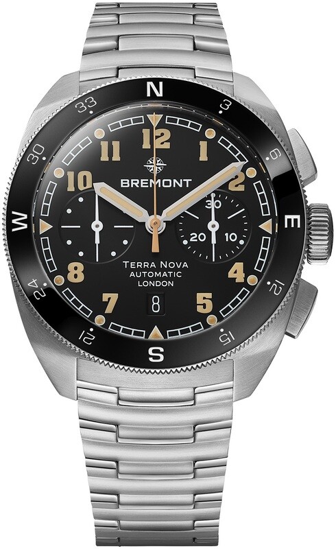 Bremont TN42-CHR-SS-BK-B Terra Nova 42.5 Chrono Black Dial on Bracelet