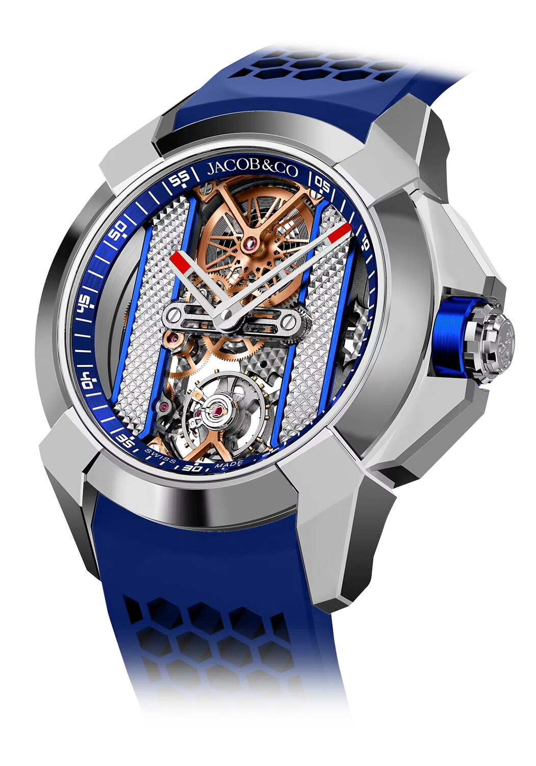 極美品 JACOB  Classic 24mm 526 腕時計 Jacob & Co. Epic X Bridges Blue - Exquisite Timepieces