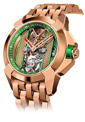 Jacob & Co. Epic X Bridges Rose Gold Green on Bracelet