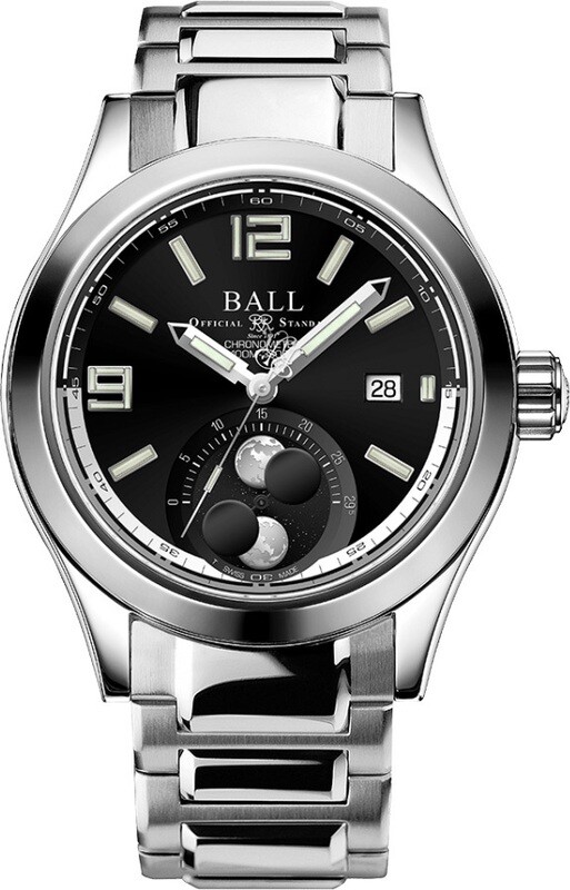 Ball Engineer II Moon Phase Chronometer 43mm Black Dial on Bracelet