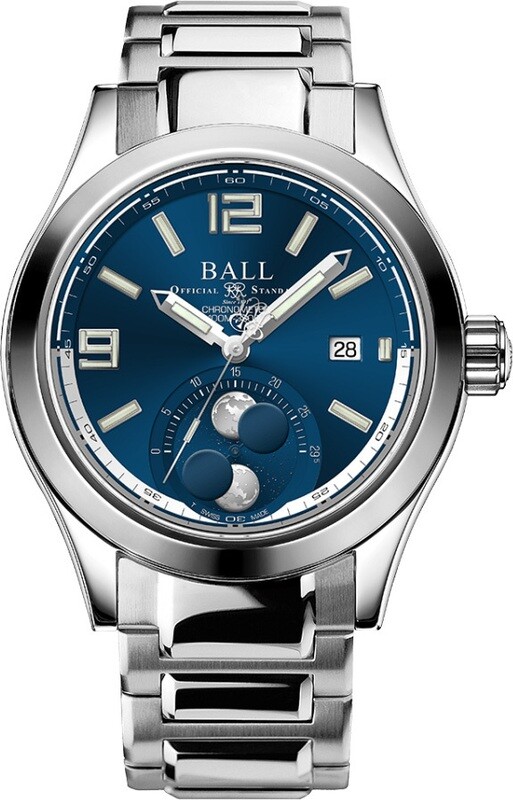 Ball Engineer II Moon Phase Chronometer 43mm Navy Blue Dial on Bracelet