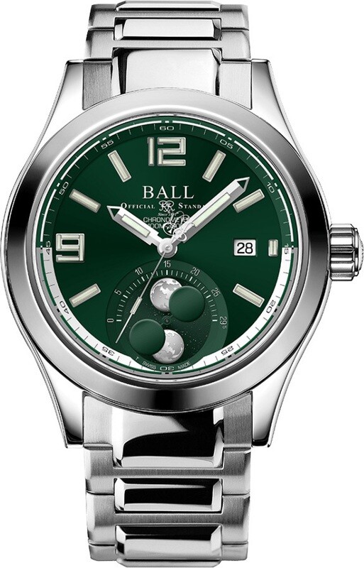 Ball Engineer II Moon Phase Chronometer 43mm Green Dial on Bracelet