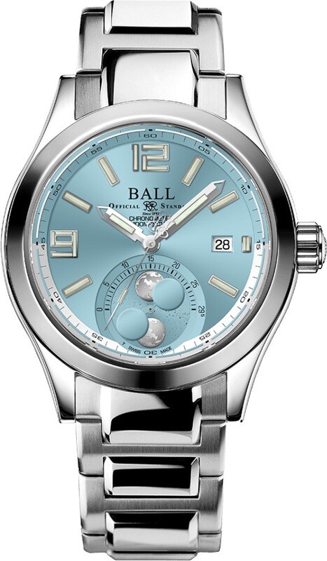 Ball Engineer II Moon Phase Chronometer 41mm Ice Blue Dial on Bracelet