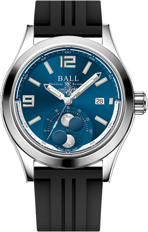 Ball Engineer II Moon Phase Chronometer 43mm Blue Dial on Strap