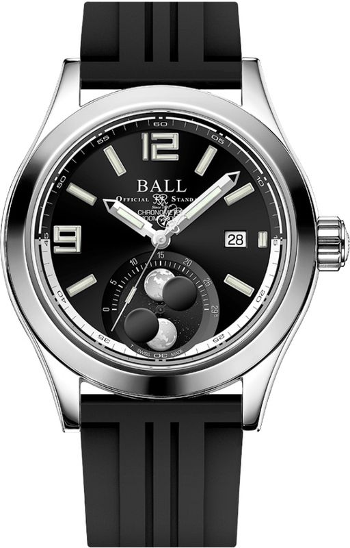 Ball Engineer II Moon Phase Chronometer 43mm Black Dial on Strap