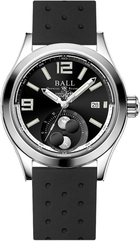 Ball Engineer II Moon Phase Chronometer 41mm Black Dial on Strap