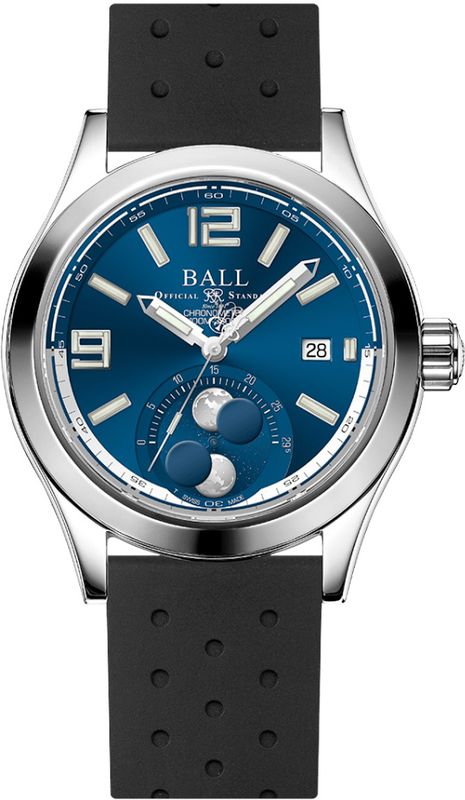 Ball Engineer II Moon Phase Chronometer 41mm Blue Dial on Strap