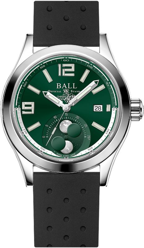 Ball Engineer II Moon Phase Chronometer 41mm Green Dial on Strap