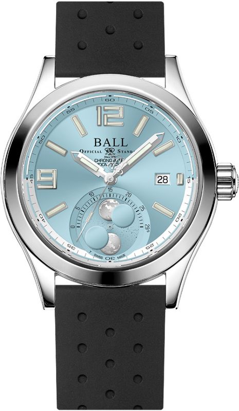 Ball Engineer II Moon Phase Chronometer 41mm Ice Blue Dial on Strap