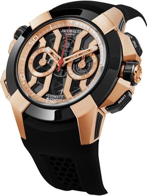 Jacob & Co. Epic X Chrono 47mm Rose Gold Black on Strap