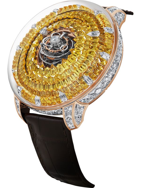 Jacob & Co. The Mystery Tourbillon Yellow Sapphires Rose Gold on Strap