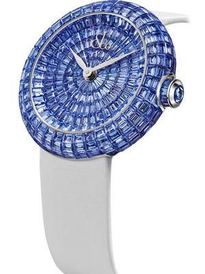 Jacob & Co. Brilliant Baguette Icy Blue Sapphires White Gold on Strap