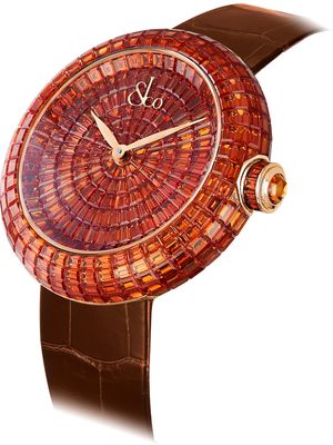 Jacob & Co. Brilliant Baguette Orange Sapphires Rose Gold on Strap