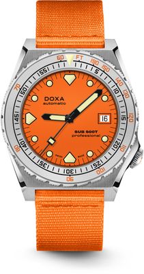 DOXA Sub 600T Professional 862.10.351.21-N on Orange NATO Strap
