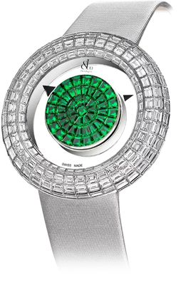 Jacob & Co. Brilliant Mystery Emeralds White Gold on Strap 38mm