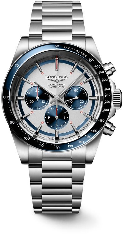 Longines L3.835.4.98.6 Conquest Silver Matt Dial on Bracelet