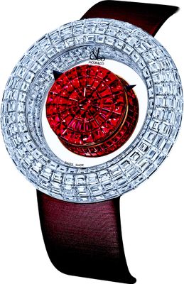 Jacob & Co. Brilliant Mystery Rubies White Gold on Strap 44mm