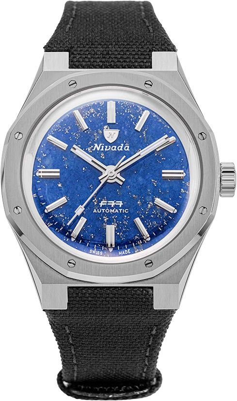 Nivada Grenchen F77 Titanium Lapis Lazuli on Strap - Exquisite
