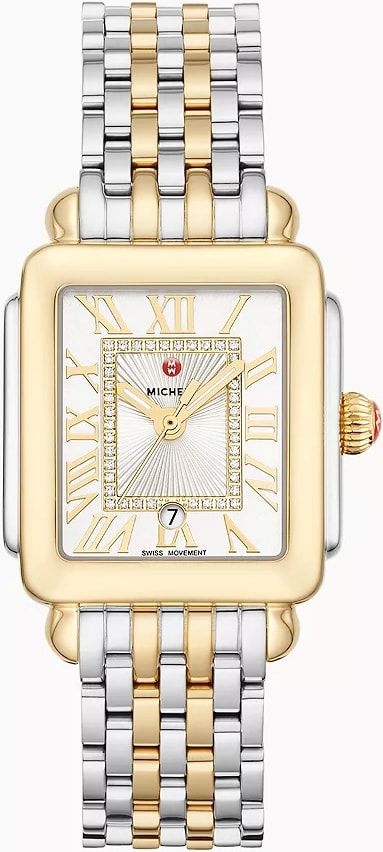 Michele Deco Madison Mid Two-Tone 18K Gold Diamond Dial  display picture 2