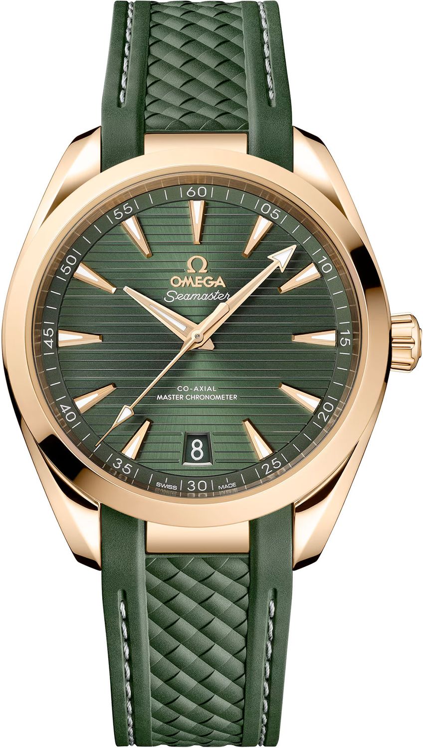 Omega 220.52.41.21.10.001 Seamaster Aqua Terra 150M Green Dial Moonshine Gold on Strap Exquisite Timepieces