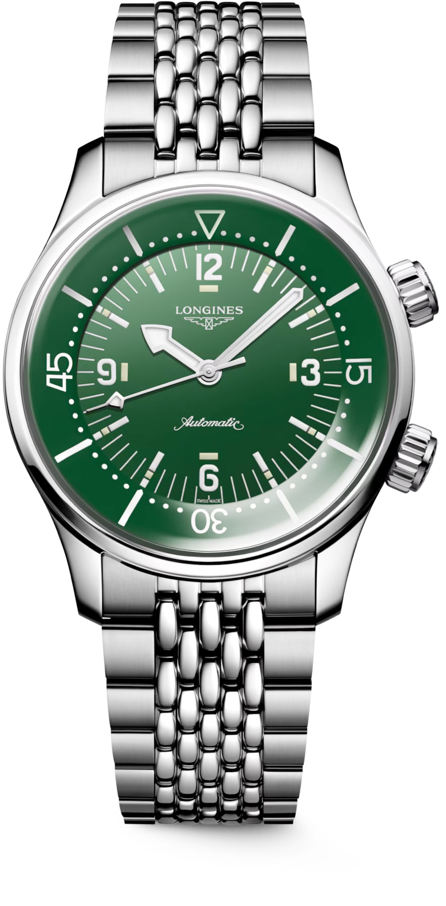 Longines L3.764.4.06.6 Legend Diver Green Dial on Bracelet Exquisite Timepieces
