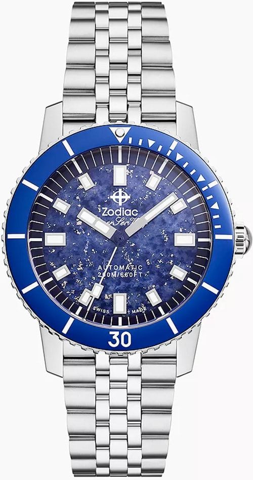 Zodiac ZO9312 Compression Diver Blue Lapis Lazuli Dial - Exquisite