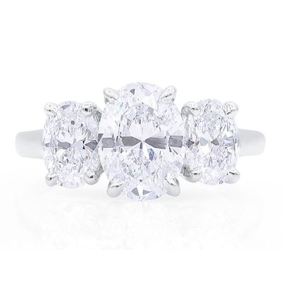 Oscar Heyman 3.46tcw Oval Diamonds 3 Stone Ring 301561