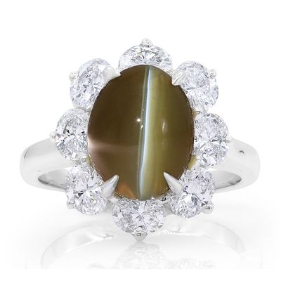 Oscar Heyman 7.24ct Cat's-Eye Entourage Ring 302069
